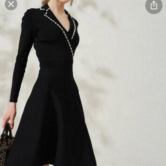 Sandro Suity Embellished Faux Pearl A-line - Picture 6 of 7